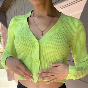 H&M Green Crop Top Sweater